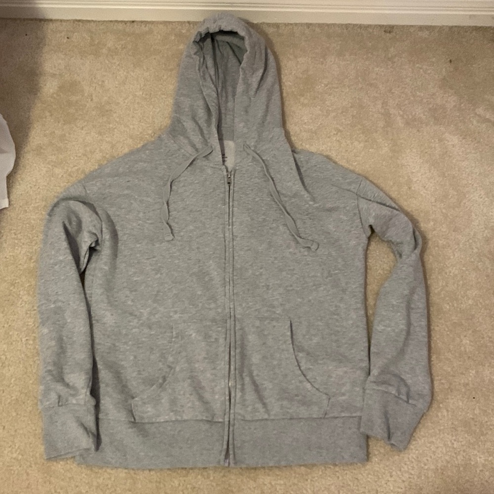 Plain Grey Zip-Up
